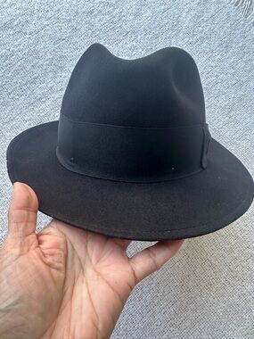 Stetson Black Wool Fedora with Satin Lining